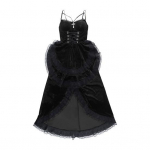 Naiste Cosplay kleit tumedas stiilis Halloweeni peokost&uuml;&uuml;m, pits, lapitehnika, ebaregulaarne &auml;&auml;ris, varrukateta, pingul v&ouml;&ouml;kohal volangid, reguleeritavad v&ouml;&ouml;koha rihmad L