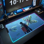 subnautica Hiirematt RGB M&auml;nguri Hiirematt Suur LED-matt PC Lauamatt Helendav Hiirematt Suured Klaviatuurimatid Lauamatt Taustvalgustusega RGB600x300x3mm