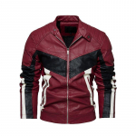 Meeste PU-nahast jope, polsterdatud ja paksendatud uus biker-nahkjakk L