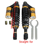 320mm 340mm 360mm 380mm 400mm Universaalne U-t&uuml;&uuml;pi/&uuml;mmarguse auguga &otilde;hkamortisaator Tagavedrustuse vedru T&otilde;ukeratas Mustuseratas Gokart Neljarattaline ATV Mootorratas 320mm U type black