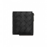 Bottega Veneta T&otilde;mblukuga Kahekordne Vasikanahast Rahakott Meeste Rahakott Must 775546VCPQ48803 Basic Set (Bag+Dust Bag)