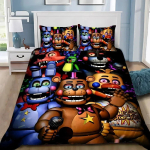 3D prindiga Freddy tapeet FNAF Voodipesukomplekt Five Nights Tekikate komplekt padjap&uuml;&uuml;rikuga 2/3 tk Tekikate Magamistoa kaunistus 135x200cm gray