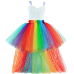 Must t&uuml;drukute tutu kleit t&uuml;llist V-kaelusega rongile lapse &otilde;htune s&uuml;nnip&auml;evapeokleit lastele Halloweeni kost&uuml;&uuml;m XL (7-8 Years) red