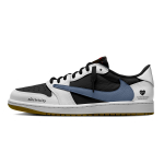 Travis Scott x Jordan Air Jordan 1 Must Valge Sinine Toon Nahk Polsterdus Libisemisvastane Kulumiskindel Madal L&otilde;ige DZ4137-700(Team1940-) 35.5