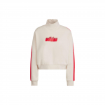Adidas Originals Trefoil &Uuml;hev&auml;rviline Triip T&auml;hetr&uuml;kiga Seisukrae Pusa Pikkade Varrukatega Dressipluus Naiste Topid Valge IA3932 S-M
