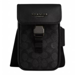COACH Racer Telefon 11 Logo Reguleeritav &Otilde;larihm Kaetud L&otilde;uend ja Sile Vasikanahk Crossbody Kott Mini Meeste S&uuml;si hall v&auml;rv
