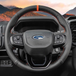 K&auml;sitsi &otilde;mmeldud must ehtsast nahast libisemiskindel auto roolikatete kate Ford Ranger Everest 2022-2024 jaoks black