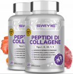 SWIYIE-Multi Kollageeni Peptiidi Kapslid 1800mg, Tugevdatud H&uuml;drol&uuml;&uuml;situd Kollageeni Peptiidid C-vitamiiniga Paremaks Imendumiseks | 120 Kapslit 2pack