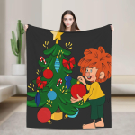 P-Pumuckl Tekk Pehme Mugav Esteetiline Tekk Magamistoa Reisi jaoks Flanell Voodikate Voodikate 130x150cm