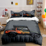 Maastiku seiklusauto disainiga tr&uuml;kitud voodipesukomplekt 1 tekikott 2 padjap&uuml;&uuml;ri t&auml;iskasvanutele ja lastele luksuslik kingitus t&auml;issuuruses EU Twin 135X200cm&set
