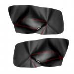 Vasakpoolse rooliga mikrokiudnahast uksepaneeli kate VW Golf 5 Jetta 2005 - 2009 jaoks Auto ukse k&auml;etoe paneeli katte kleebisliist Rear Black-red