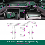 PORSCHE Macan EV 2024 2025 jaoks Kriimustusvastane Kleebis K&auml;igukasti Paneel Navigatsiooniekraan Autode Siseosa TPU Kaitsekile right drive seat