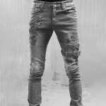 Vintage Slim Vabaaja T&auml;navastiil Meeste Mood Mootorrattur Džinn Hip Hop Retro Denim Džinnid Pluss Suurus Pluss Suurus M