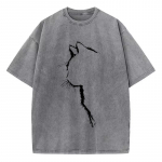 T-s&auml;rk Vintage Pesitud Puuvillane T-s&auml;rk Retro Kassiga Graafiline Tee Vabaaja Streetwear Kevadeks Suveks &Uuml;laosa Tee S