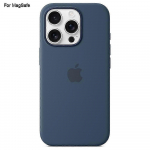 Kaitse&uuml;mbris iPhone 16 Pro jaoks koos Magsafe'iga Vedel silikoonist telefoni tagakaas koos induktsiooniga Popover funktsiooniga ytswq tumesinine v&auml;rv