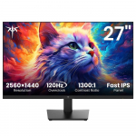 KTC H27T27 kontorimonitor, 27-tolline 2560&times;1440 2K QHD kiire IPS-ekraan, 120Hz OC v&auml;rskendussagedus, 99% sRGB, HDR, FreeSync & G-Sync &uuml;hilduv