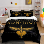 Bon Jovi Voodipesukomplekt Must Voodipesu Tekikoti Komplekt Tekikott Padjap&uuml;&uuml;rid   (1 * Tekikott 2 * Padjap&uuml;&uuml;ri, ilma tekita) 135x200cm black