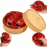 (punane) S&auml;delev pelmeen, S&auml;deleva pelmeeni squishy karp, &Auml;revuse leevendus Fidget sensoorne pehme pigistatav dekompressioonitainas Stressikingitused (Sinine)