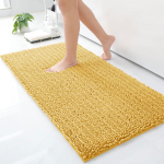 Homaxy Uus &Scaron;enill &Uuml;ks Paks Ja Kolm Peent P&otilde;randamatt Siseruumides Libisemisvastane Uksematt Mustusep&uuml;&uuml;dja Imab Vett Mugavad Vannitoamatid 61X91cm(24X36inch) kollane