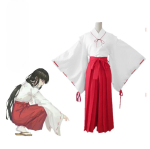 Anime Inuyasha Higurashi Kagome Kikyo Cosplay Kost&uuml;&uuml;m Kimonod Pruudi Kingad Komplektid Halloween Naistele Meestele M white