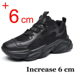 Meeste tossud peidetud kontsaga liftikud Suurus 45 46 Pikkust lisavad kingad meestele Moodsad Hingavad 8cm 6cm Spordijalatsid K&otilde;rgemaks 42 black