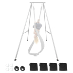VEVOR Joogastendi Raam, 3m Pikkusega Kiikestend, Maksimaalne Koormus 250 kg Kolmnurkne Konstruktsioon &Otilde;hustiilide Riiul Joogahuvilistele 256 x 193 x 291 cm