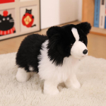 Simulatsioon Border Collie pehmo realistlik pl&uuml;&uuml;sist m&auml;nguasi nutikas koer lemmiklooma lohutuspall peo rekvisiidid kingitused about 25cm black