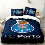 FC Porto 3-osaline komplekt T&auml;iuslik magamistoa jaoks Mugav voodipesukomplekt sisaldab tekikotti ja kahte padjap&uuml;&uuml;ri Ideaalne s&uuml;nnip&auml;eva- v&otilde;i j&otilde;ulukingitus 135cmx200cm blue