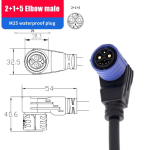 M25 2+1+5 T&otilde;ukeratta Aku Pistik IP67 2+1+3 Elektrijalgratta Laadimispordi Juhe Isane Emane 8 Pin Liitiumaku Pistikupesa