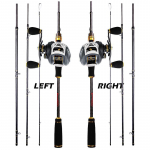 &Otilde;ngeritvade rullide komplekt s&uuml;sinikust 4 otsaga Keeramis&otilde;nge ja s&ouml;&ouml;darulli peibutis Bass Fishing Baitcast Combo 2.1M&Right Hand