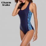 Charmleaks One Piece naiste spordi ujumistrikoo Sport ujumisriided bikiinid seljata supelkost&uuml;&uuml;mid Monokini S must