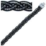 Les Tr&eacute;sors De Lily [J0807] - Bracelet mixte 'Peaceful' noir / acier - 17 mm must