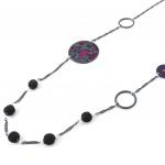 NOA [J2181] - Collier Cr&eacute;ateur 'Ombres Chinoises' violet noir lilla