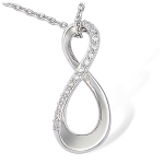 Les Tr&eacute;sors De Lily [L1280] &ndash; h&otilde;bedane kaelakee 'Infini' h&otilde;bevalge (roodiumiga kaetud) &ndash; 30x13 mm h&otilde;be