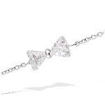 Les Tr&eacute;sors De Lily [L7206] - Bracelet Argent 'Noeud Romantique' blanc argent&eacute; (rhodi&eacute;) - 10x5 mm valge