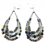 Les Tr&eacute;sors De Lily [P8419] - Boucles Cr&eacute;ateur 'Acapulco' gris noir - 60x30 mm hall