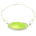 Dolce Vita [P9588] - Collier Cr&eacute;ateur 'Nora' vert argent&eacute; - 50 cm 3 cm roheline