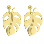 Les Tr&eacute;sors De Lily [Q9338] - K&auml;sit&ouml;&ouml;h&otilde;bedast k&otilde;rvar&otilde;ngad  Jungle  kuld - 25x19 mm (monstera lehed) kuld