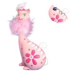 Les Tr&eacute;sors De Lily [H0949] - Porte bagues r&eacute;sine 'Pussicat' rose - 19x9 cm Heleroosa