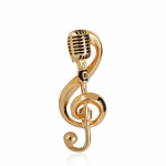 Blucome Alloy uus mikrofon Muusika noot Prossid Email Pin Naistele Lauljapidu Kontsert Aksessuaarid Uusaasta kingitus kuld