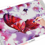 &Uuml;mmargune puur 5D DIY teemantmaaling liblikas 3D teemanttikandid loom 20X30CM
