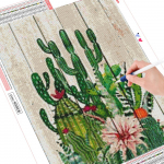 5D Teemantmaal Mosaic Cactus Teemanttikandid Scenery 30x30CM