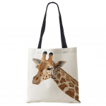 Akvarell Giraffe Deer Print Tote kotid naistele Vabaaja k&auml;ekotid Ostukott Suur mahutavus