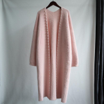 Uus Luksuslik Faux Mink Velvet naiste s&uuml;giskampsun kardigan mantel Korea vaba pikkade varrukatega p&auml;rlitega kudumid v&auml;lisr&otilde;ivad One size roosa