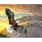 5D DIY teemantmaali komplekt Loomamustri ristpistes Maastiku mosaiigist Teemantikandiga Kodukaunistamine S&uuml;nnip&auml;ev Full Round 20x30CM