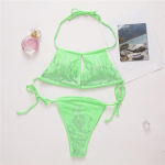 Halter Bling Rhinestones V&auml;ljal&otilde;igatud bikiinid Naiste ujumisriided Naiste ujumisriided Kaheosaline bikiinikomplekt supluskost&uuml;&uuml;m ujumisdaam S roheline