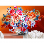 5D DIY Teemantmaali Lillevaas Ristpistes Komplekt Teemanttikandid Roos Rhinestone Kunst Pilt Mosaiigist kaunistus Kingitus Full Round 20x30CM