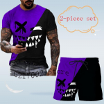 Spordir&otilde;ivad meeste suvine l&uuml;hikeste varrukatega, 3D T-s&auml;rk + l&uuml;hikesed p&uuml;ksid meeste spordir&otilde;ivad 2 T-s&auml;rki + spordir&otilde;ivad meeste &uuml;likond moemehed S