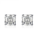 Gica Gema 925 Sterling Silver, 7 * 7 Square Morsonite Classic, kuumad m&uuml;&uuml;davad k&otilde;rvar&otilde;ngad naistele peene temperamendiga ehted, kingitus emadep&auml;evaks valge
