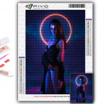 DIY 5D Teemantmaal K&uuml;berpunk Seksikas Kunst Ristpistekomplekt T&auml;ispuurimise Tikand Mosaiik Kunst Pilt kividest Kingitus Full Round 20X30CM